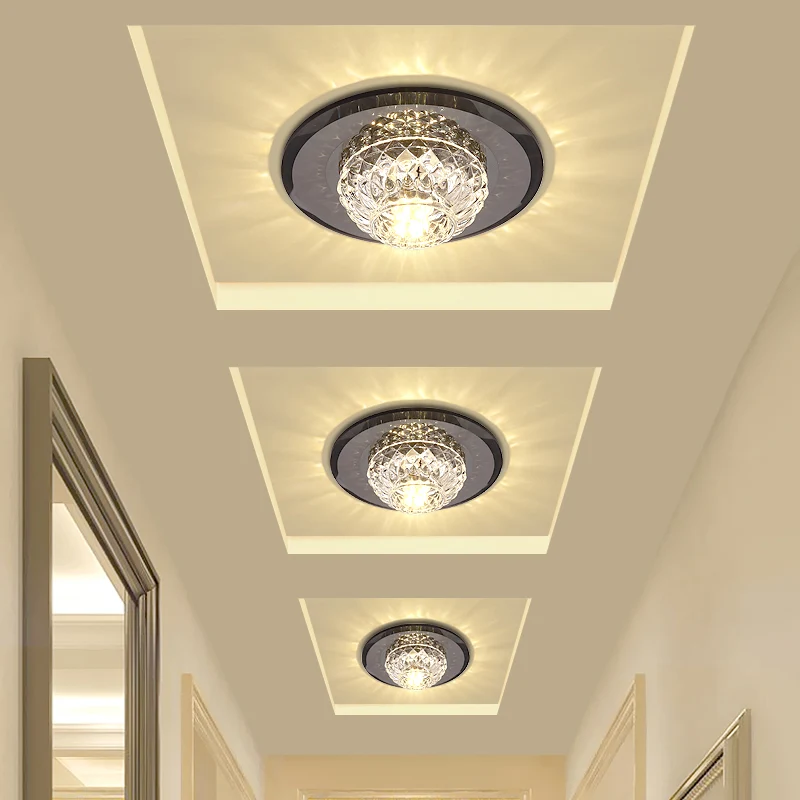 Anti-Explosie Lattice Bowl Flush Light Armatuur Minimalistisch afgeschuind kristal LED Zwart intens bij plafondlamp voor v...