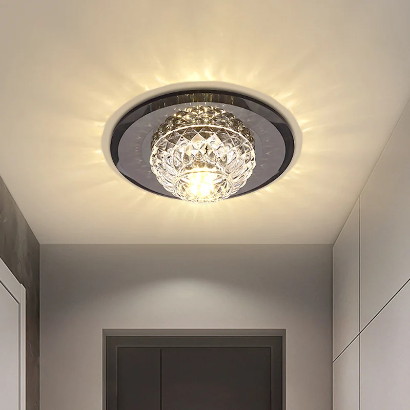 Anti-Explosie Lattice Bowl Flush Light Armatuur Minimalistisch afgeschuind kristal LED Zwart intens bij plafondlamp voor v...