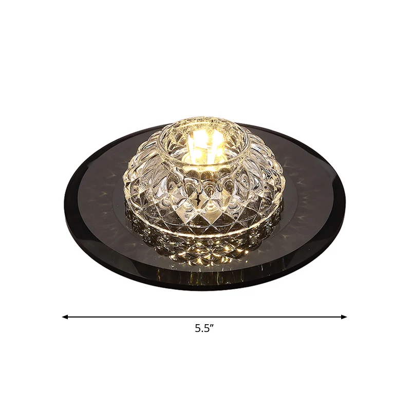 Anti-Explosie Lattice Bowl Flush Light Armatuur Minimalistisch afgeschuind kristal LED Zwart intens bij plafondlamp voor v...