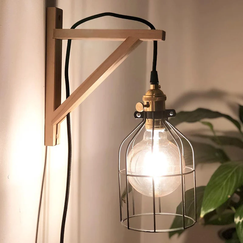 Waterdichte IP65 Zwart 1-lichts wandlamp loft-stijl ijzer peervormig / diamanten kooi / vogelkooi wandgemonteerd armatuur...