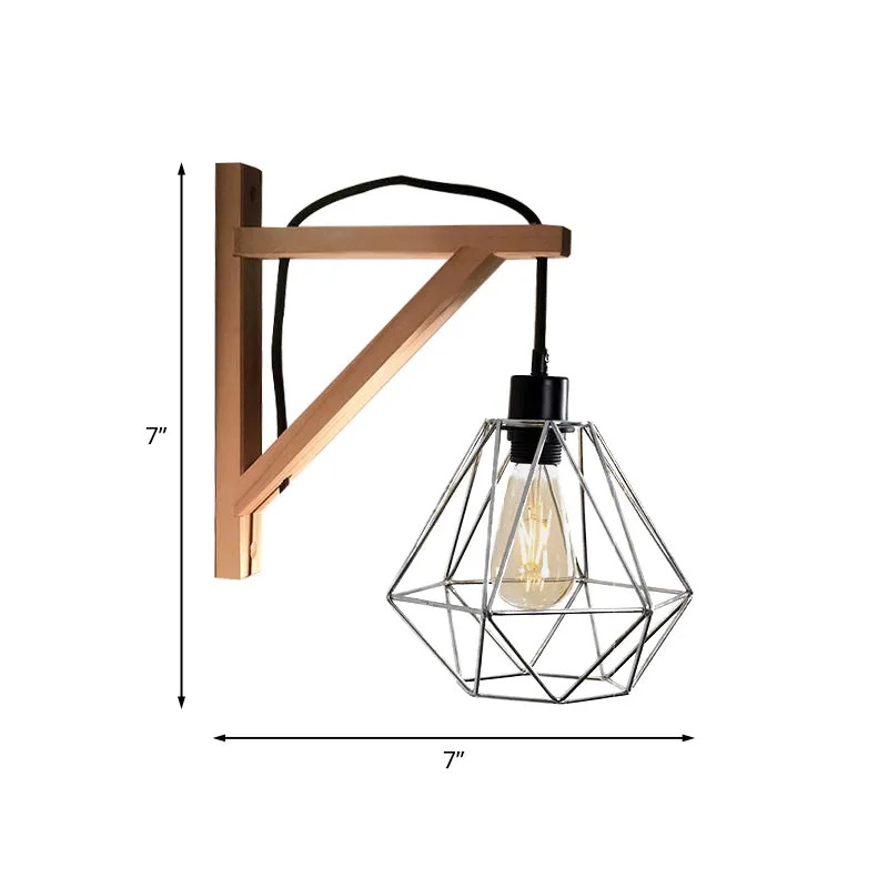 Waterdichte IP65 Zwart 1-lichts wandlamp loft-stijl ijzer peervormig / diamanten kooi / vogelkooi wandgemonteerd armatuur...