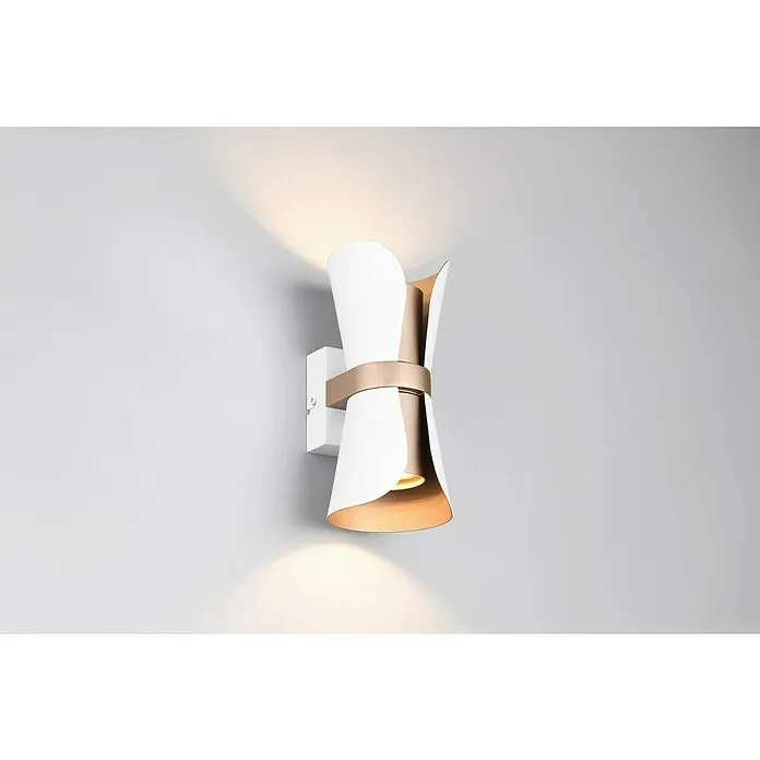 Kantoor Panel Trio Lighting Led-wandlamp Coat - Wit / Koffie, IP20, GU10