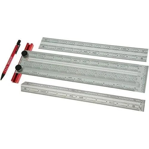 Precision Marking Rule Set, 12 Inch met Laseruitlijning