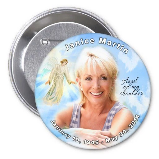 Versterkte Angel Devout Memorial Button Pin (Pack 10)