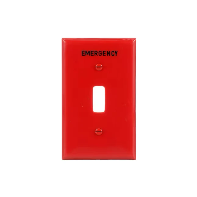 Borging Eaton 1-Gang Standard Size Red Polyamide Indoor Toggle Wall Plate