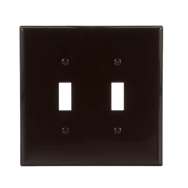 Drievoudig cilinder Eaton 2-Gang Midsize Cappuccino Polycarbonate Indoor Toggle Wall Plate