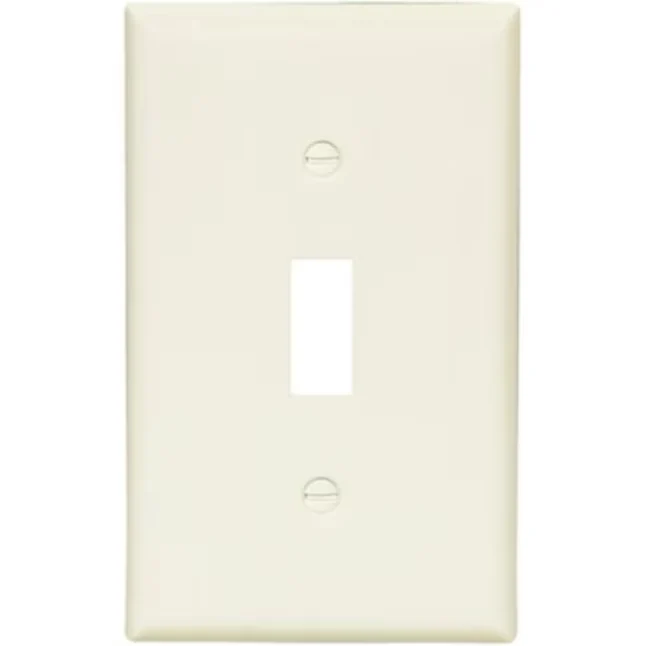 Eaton 1-Gang Standaard Size Light Almond Plastic Indoor Toggle Wall Plate met beveiligingsplaat