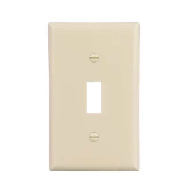 Eaton 1-Gang Standard Size Ivory Poly Indoor Toggle Wall Plate