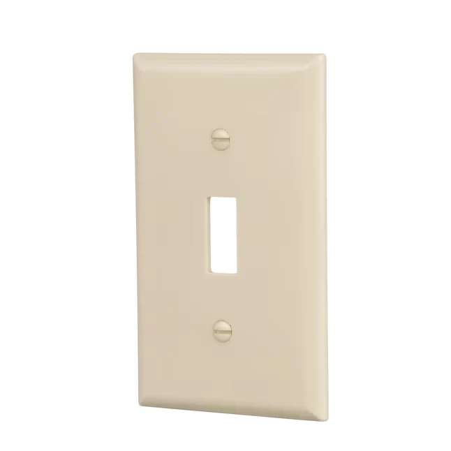 Eaton 1-Gang Standard Size Ivory Poly Indoor Toggle Wall Plate