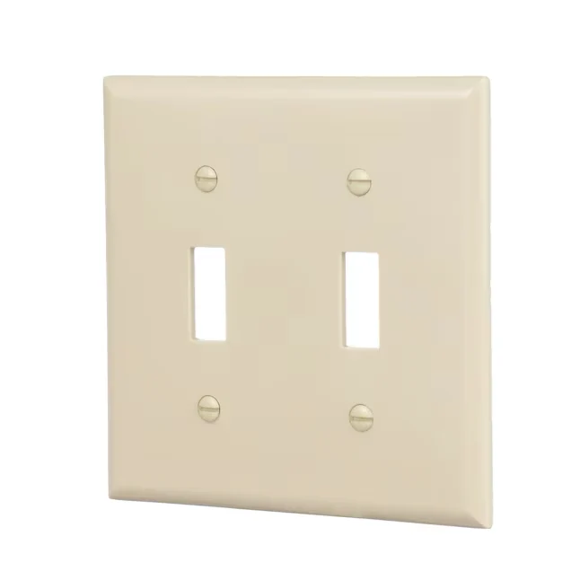 Eaton 2-Gang Typisch Size Ivory Plastic Indoor Toggle Wall Plate