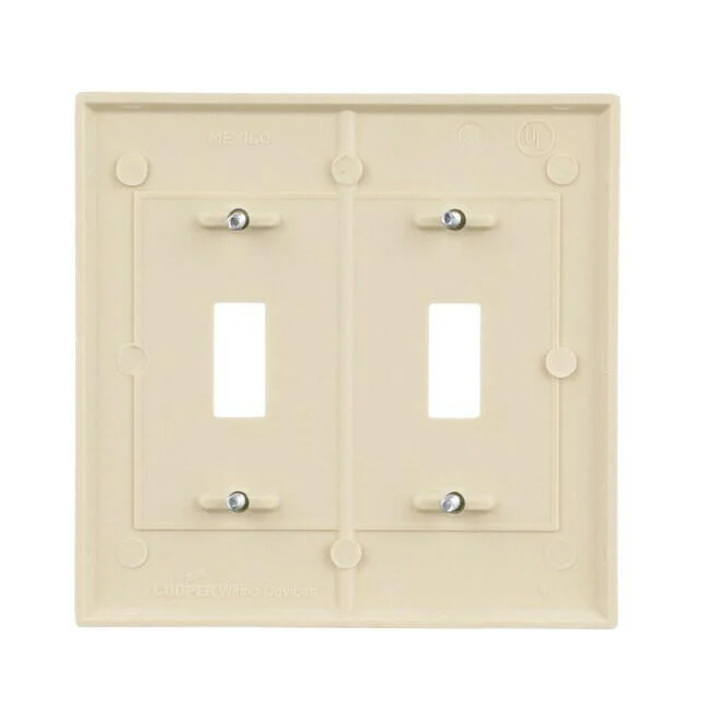 Eaton 2-Gang Typisch Size Ivory Plastic Indoor Toggle Wall Plate