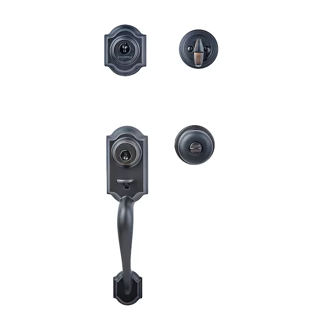 Binnendeur Kwikset Signature Series Montara Venetian Brons Single-Cylinder Deadbolt Keyed Entry Door Handleset Knob Smartkey