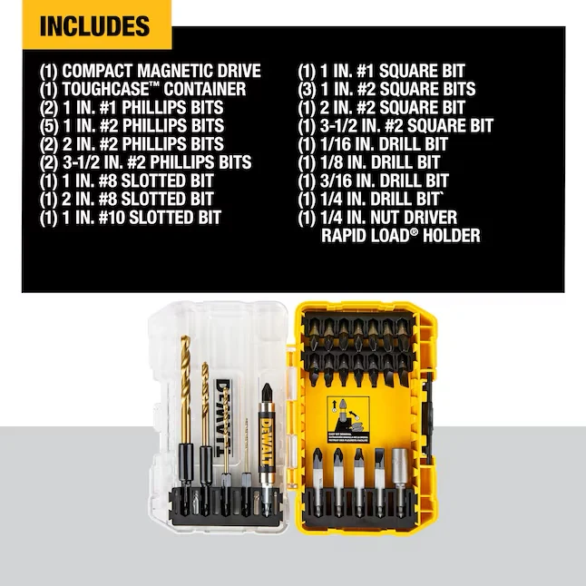 DEWALT Tough Grip Screwdriver Bit Set (27-Piece)