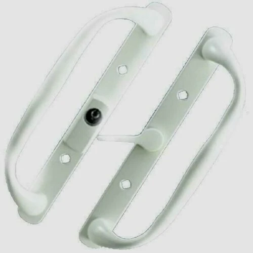 CS Lock Patio Door Handle Set Melkwit Replacement - Offset Lock White