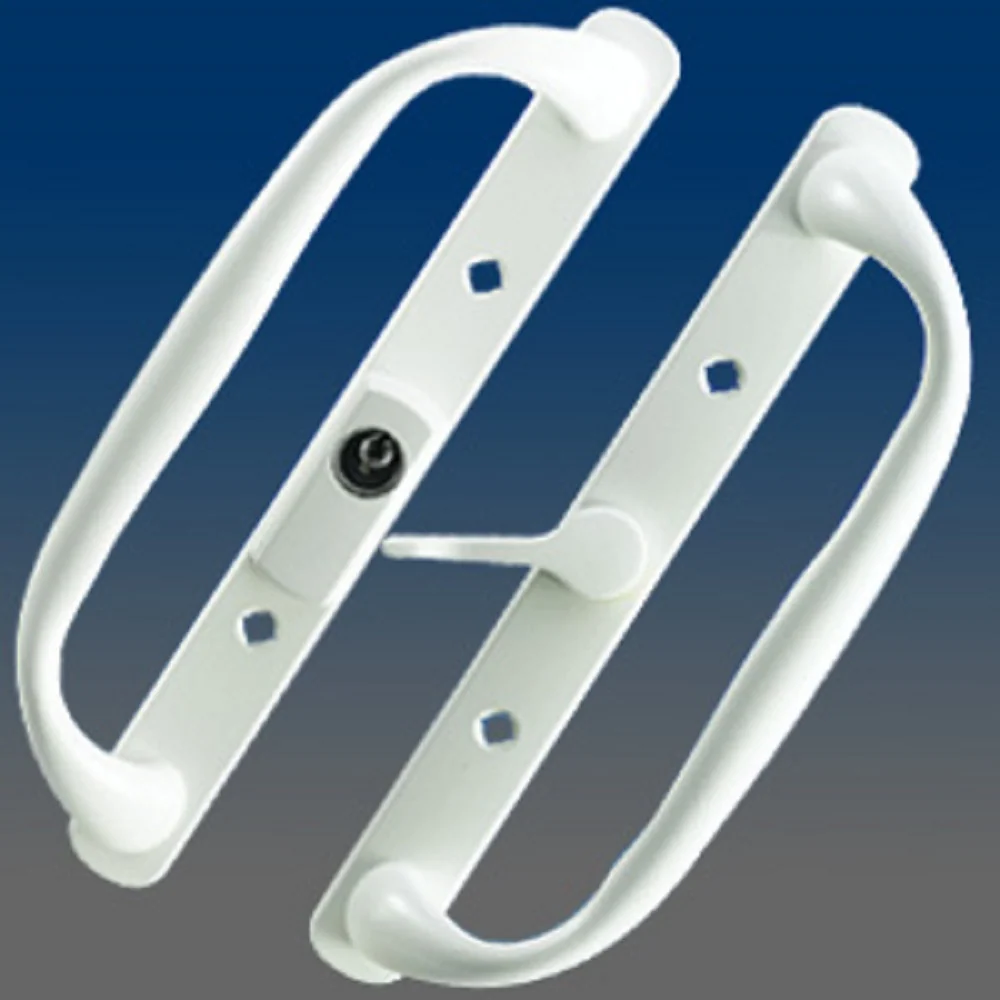 CS Lock Patio Door Handle Set Melkwit Replacement - Offset Lock White