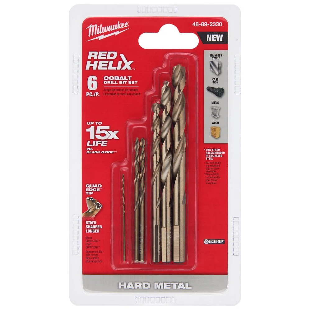 Milwaukee Tools 6PC Cobalt Drill Bit Set 48-89-2330