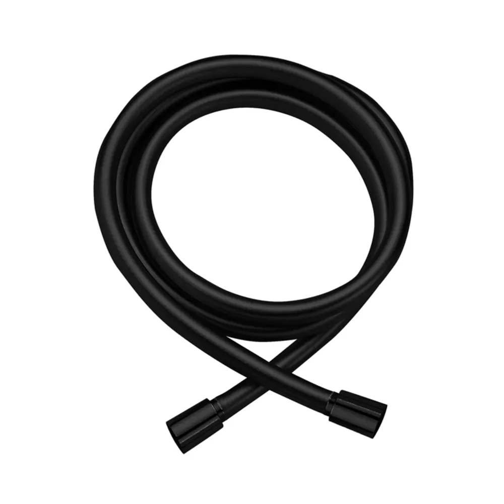 Round shower set 25 cm showerhead, Mia hand shower, water inlet and doffe black hose Ares