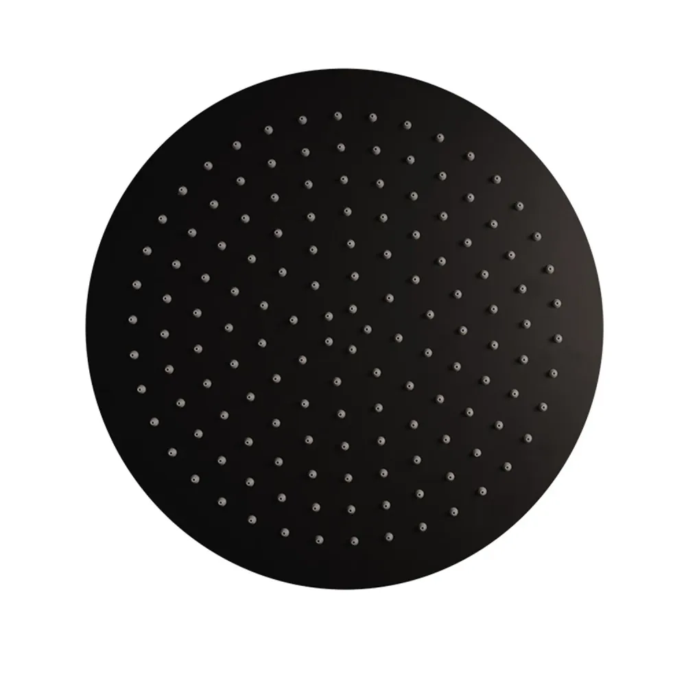 Round shower set 25 cm showerhead, Mia hand shower, water inlet and doffe black hose Ares