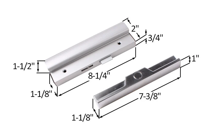 Sliding Glass 1-1/2" Lichtmetaal Patio Door Handle Set