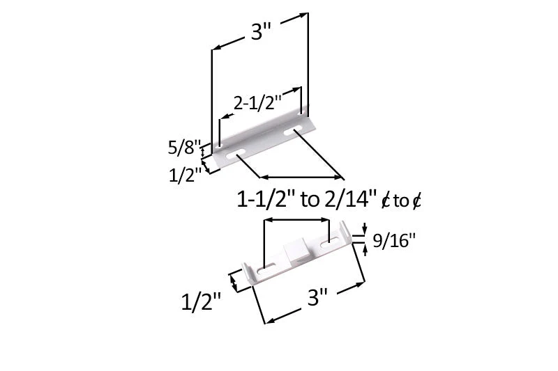 Sliding Glass 1-1/2" Lichtmetaal Patio Door Handle Set