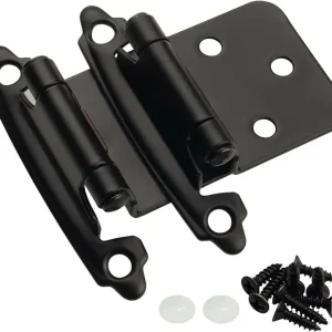 Electronisch SABER SELECT 1/2 . Overlay Effen Black Cabinet Hinges (2-Pack)