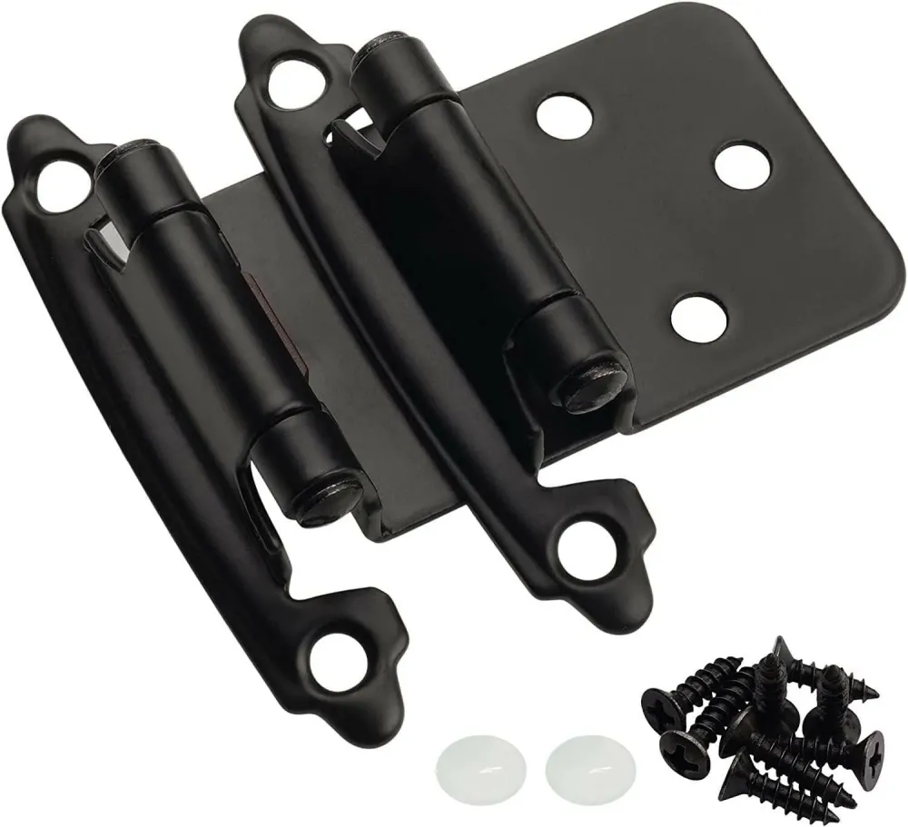 Electronisch SABER SELECT 1/2 . Overlay Effen Black Cabinet Hinges (2-Pack)