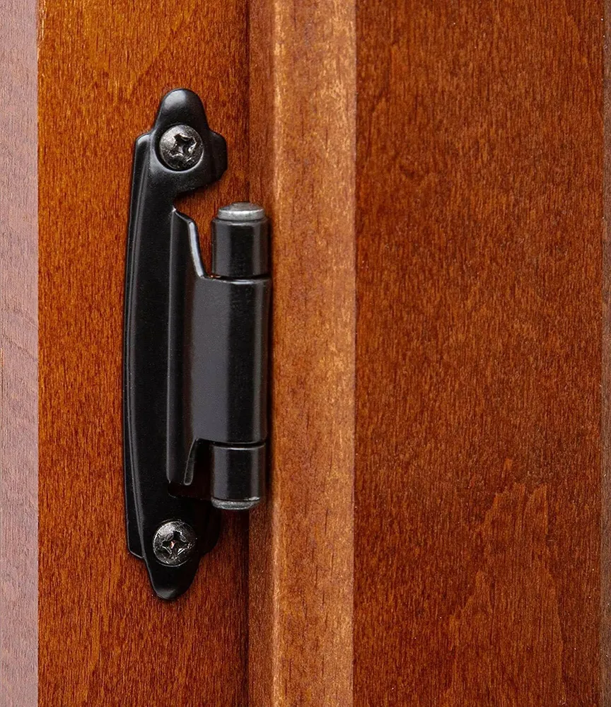 Electronisch SABER SELECT 1/2 . Overlay Effen Black Cabinet Hinges (2-Pack)