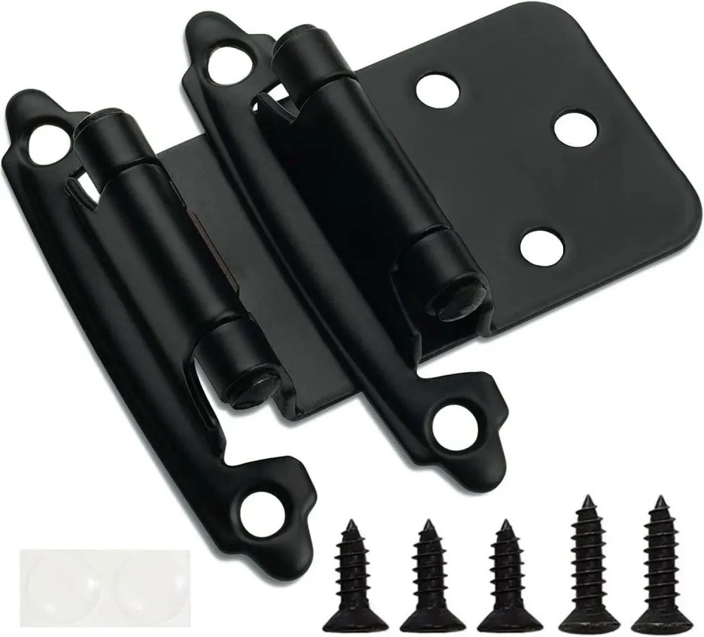 Electronisch SABER SELECT 1/2 . Overlay Effen Black Cabinet Hinges (2-Pack)