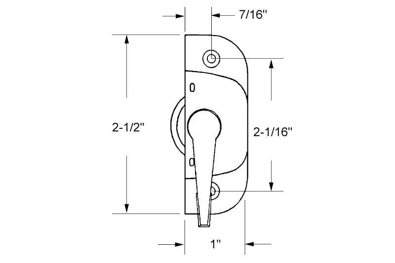 Sliding Window Lock – Right-Hand, Parelmoer, 2-1/16" Spacing