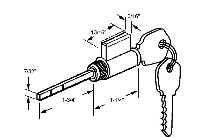 Veiligheids Sliding Glaswerk 1-3/4" Patio Door Cylinder Lock