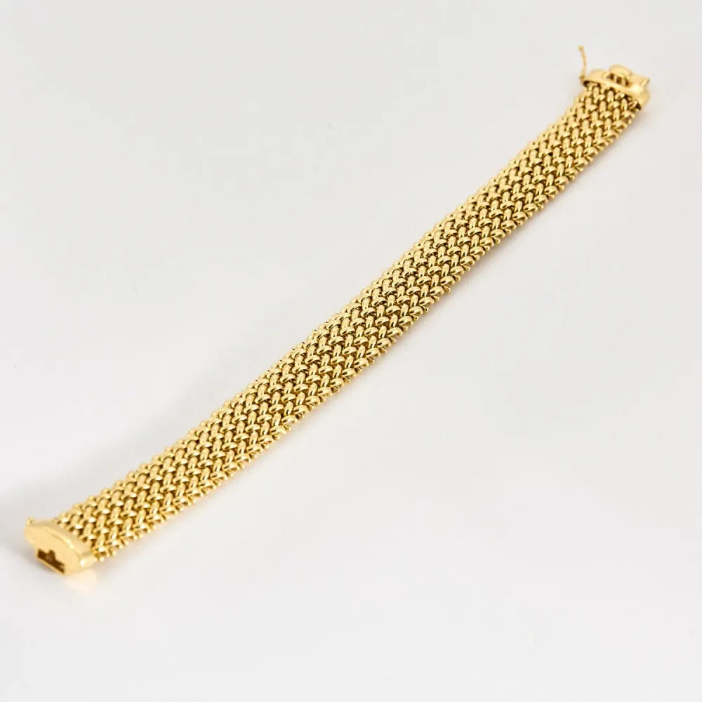 UNOAERRE yellow gold doormat mesh bracelet