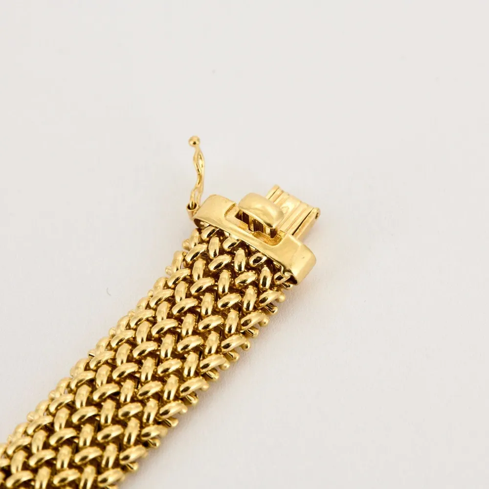 UNOAERRE yellow gold doormat mesh bracelet