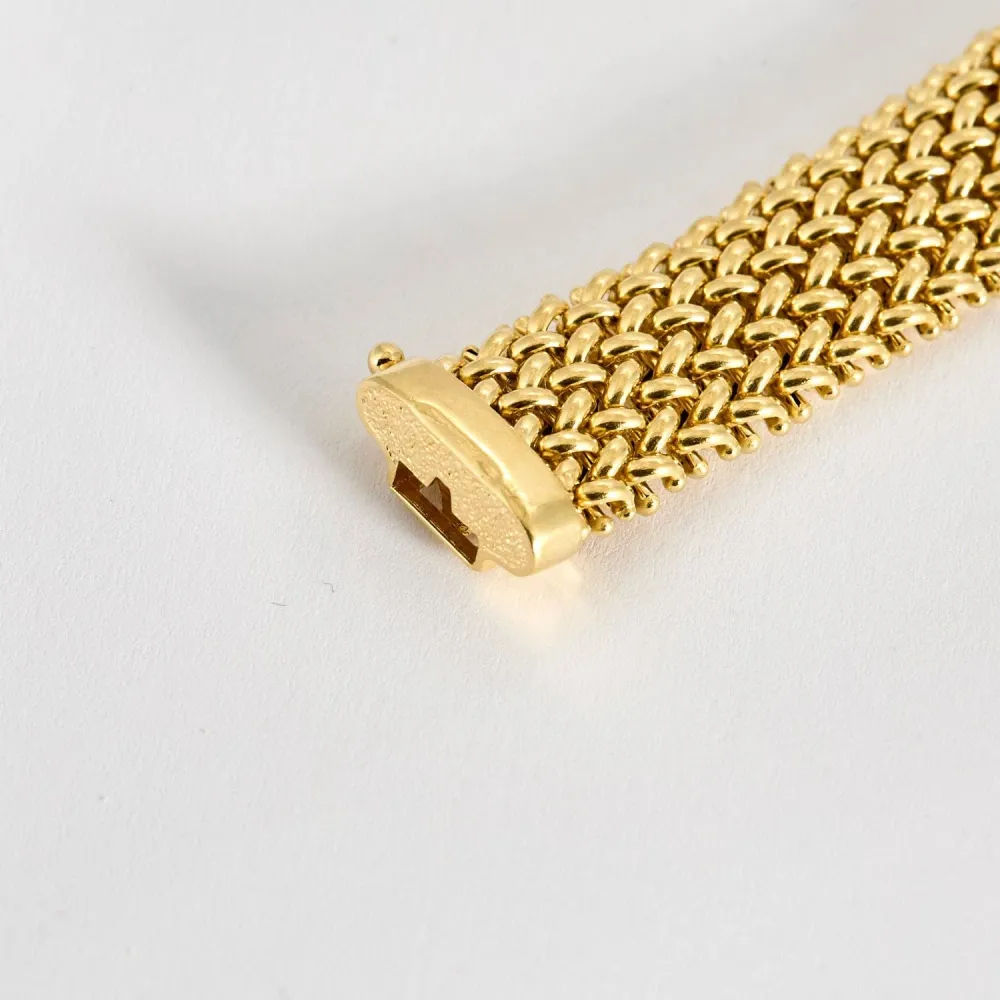 UNOAERRE yellow gold doormat mesh bracelet