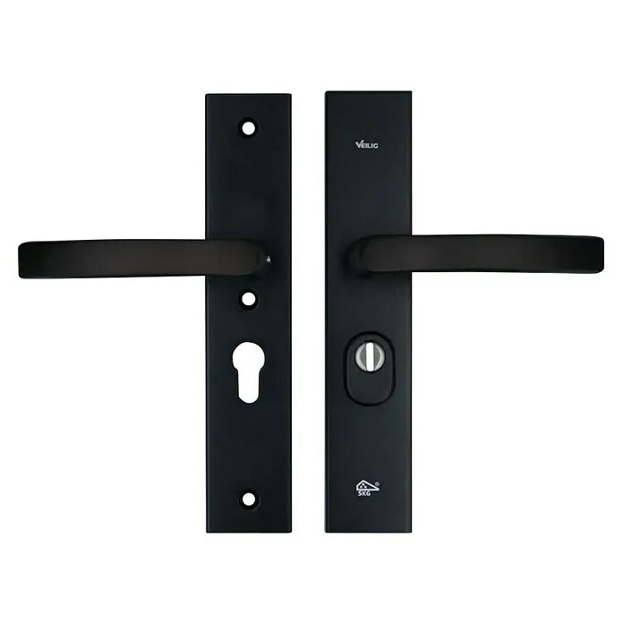 Veilig Deurbeslag 2200 kruk/kruk PC55 - Beveiligings-deurbeslagset, Aluminium, Zwart