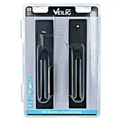 Veilig Deurbeslag 2200 kruk/kruk PC55 - Beveiligings-deurbeslagset, Aluminium, Zwart