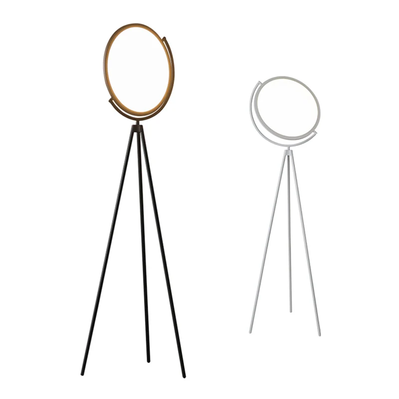 IP44 Waterdichte Rotatable Disc Floor Lamp Minimalistic Plexiglas LED Tripod Standing Light Living Room Black
