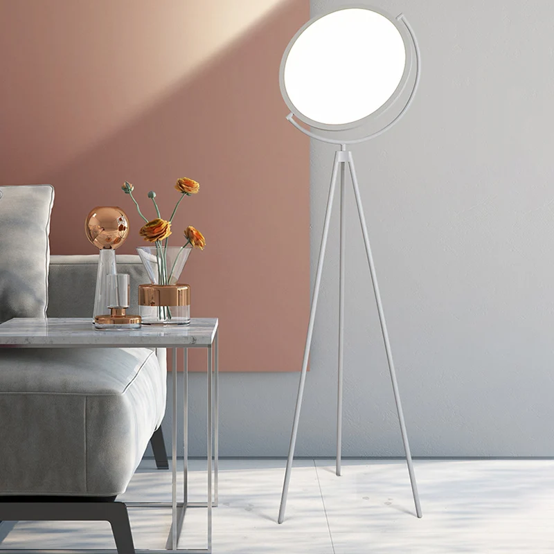 IP44 Waterdichte Rotatable Disc Floor Lamp Minimalistic Plexiglas LED Tripod Standing Light Living Room Black