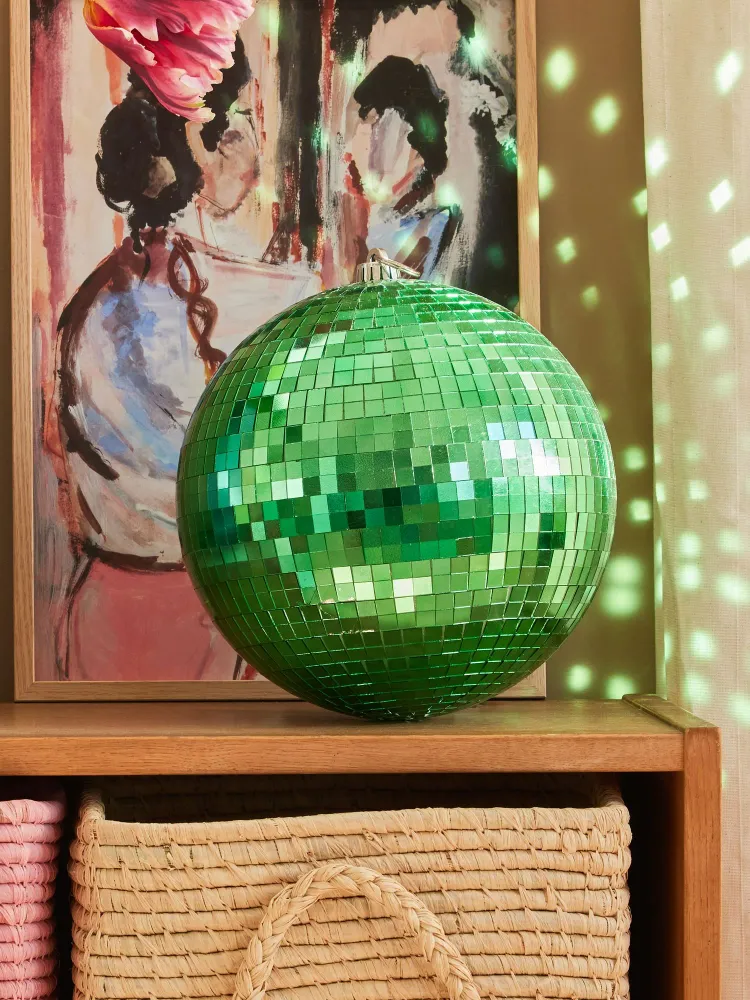 Large Round Disco Ball - Dark Olijfgroen