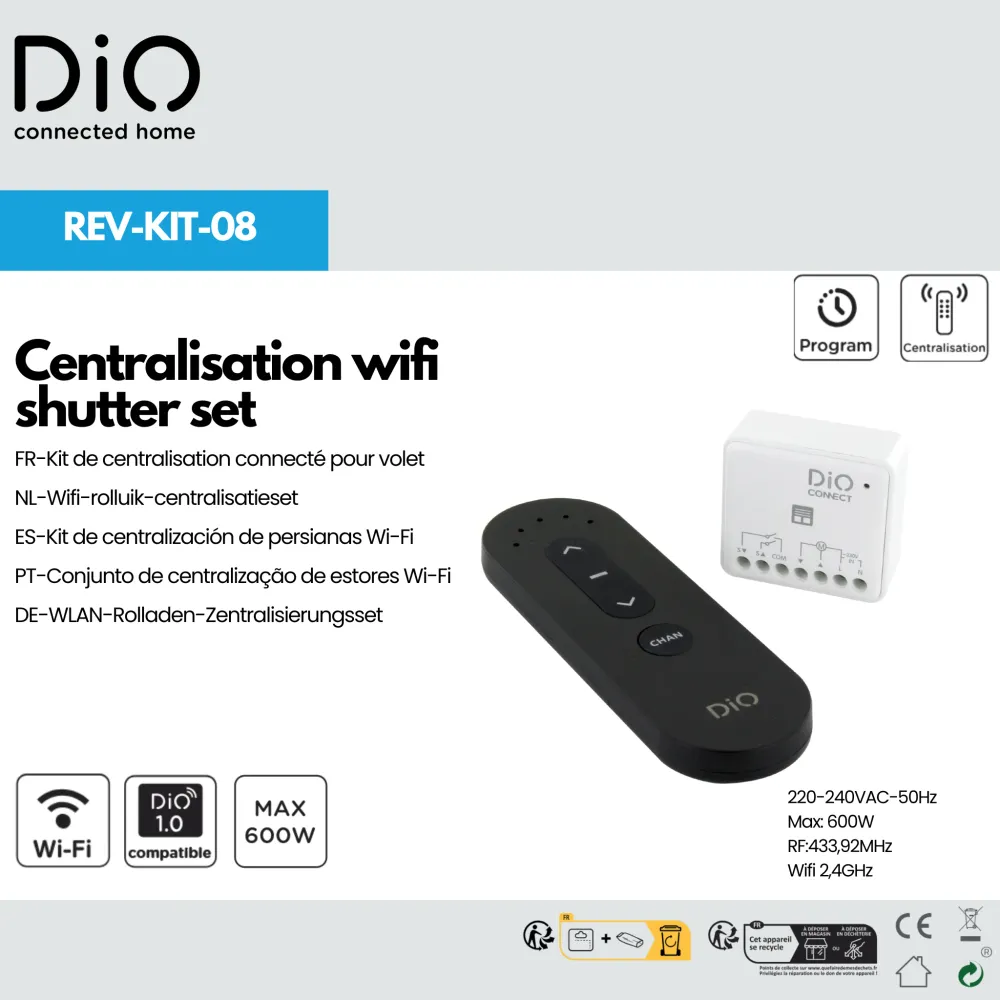 DIO Connect instelbaar shutter module + remote control kit