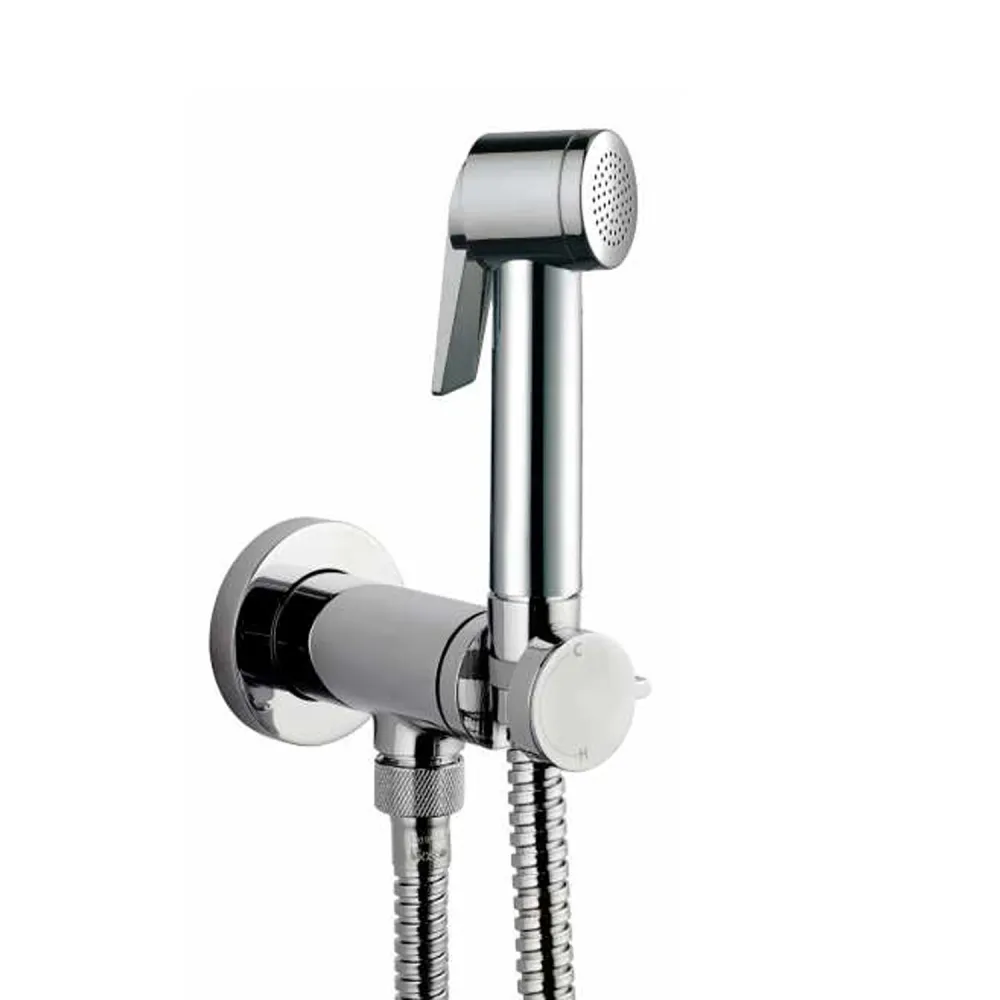 Chrome-plated geel koper handheld shower Bossini art. E37011 Paloma Flat ABS shower hot and cold water voor Wastafel
