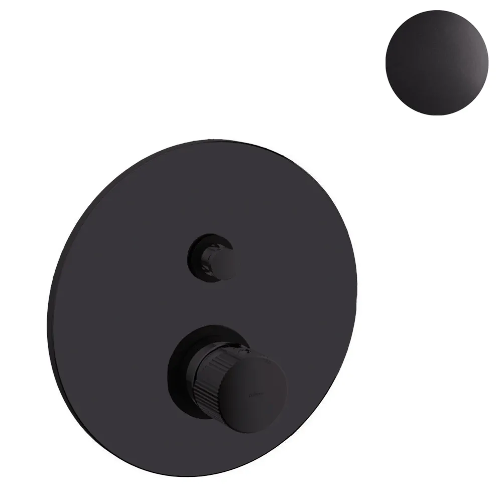 Shower mixer push-button diverter 2 outlets Paffoni Jo Gedempt Black