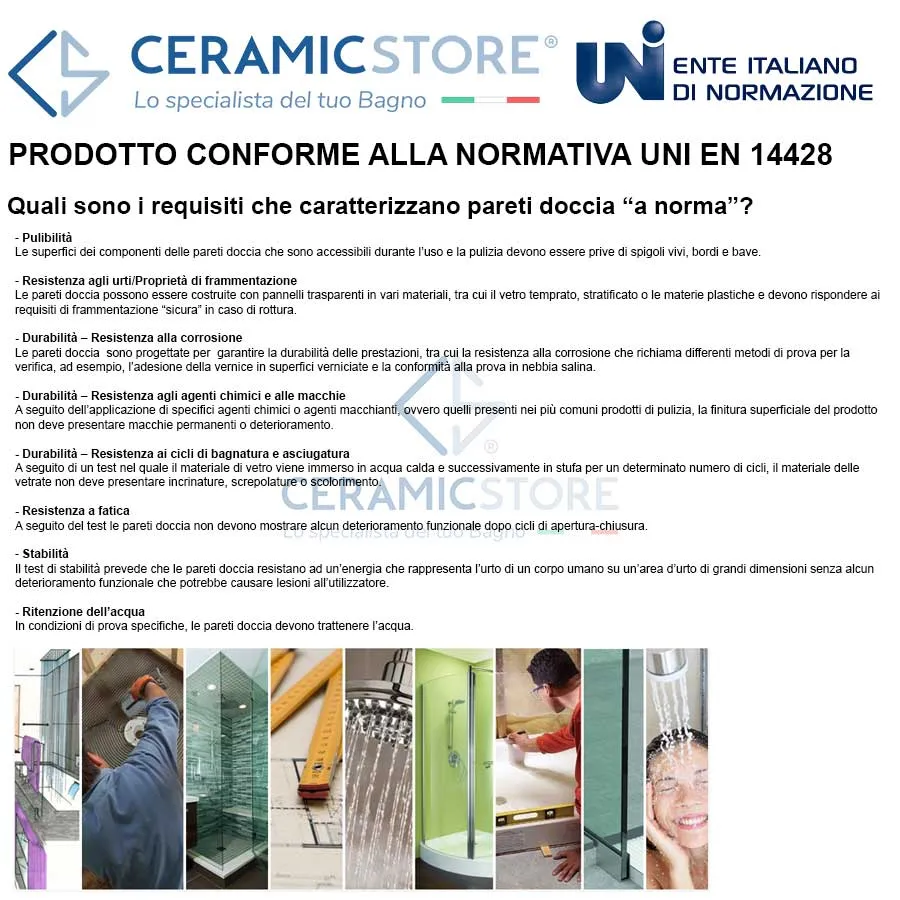Corner shower enclosure 90x150 fixed side and sliding door 6 mm crystal and zwart profile Left version