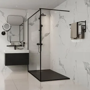 Douchebak van hars om te arrangeren te bouwen - Zwart - 160 x 90 cm - MIRNOSA