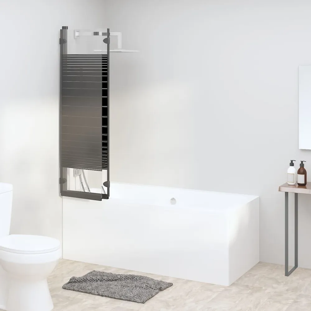 Douchewand inklapbaar 3 panelen 130x130 cm ESG zwart