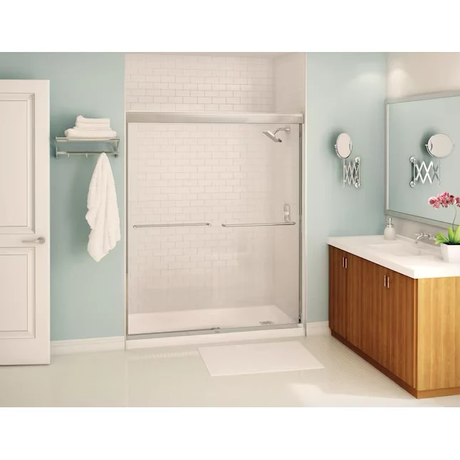 MAAX Aura Metaalglans 55- to 59- x 71- Semi-frameless Bypass Sliding Shower Door