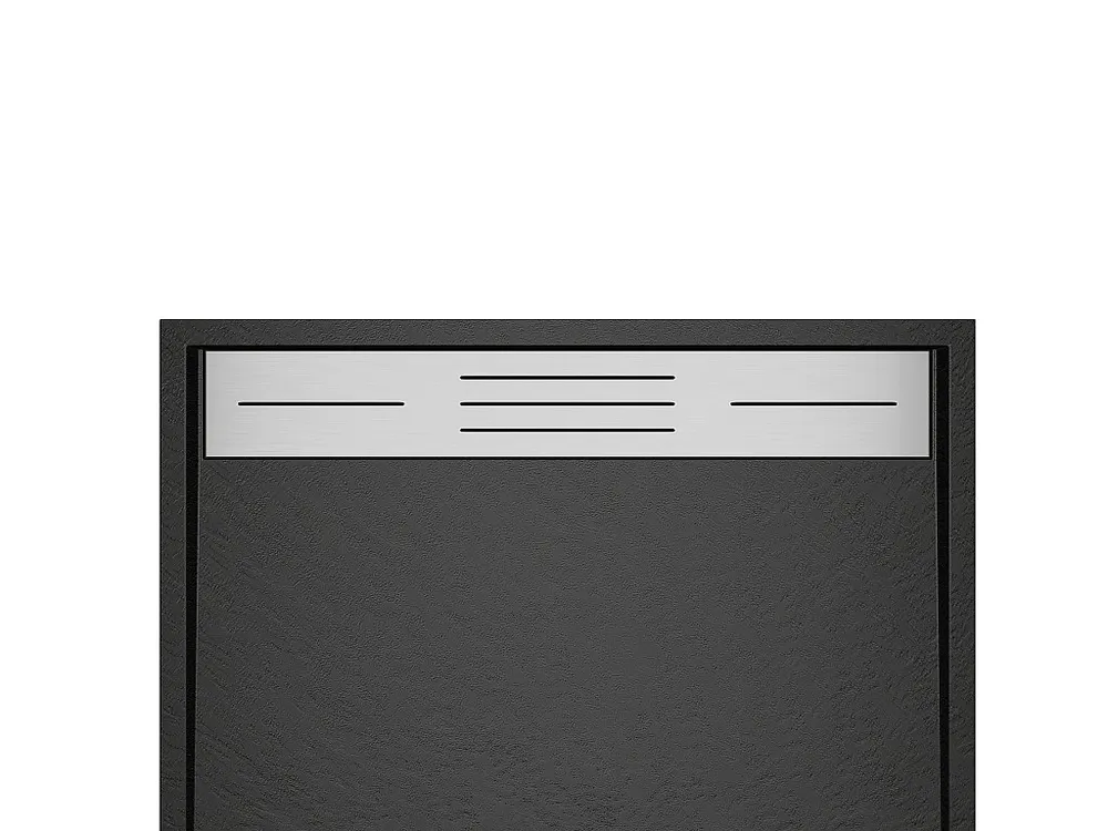 Rechthoekige opzet- inbouwdouchebak hars – Zwart – 120 x 80 cm – LYROSA