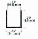 Shower Door Brite Anodized 3/8" Aluminium U-Channel