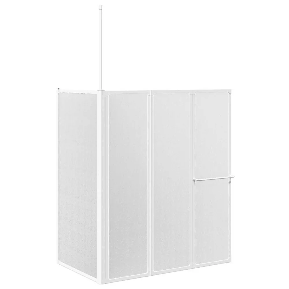 Badwand L-vormig 4 panelen inklapbaar 70x120x137 cm