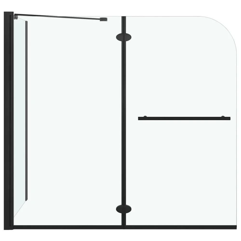 Douche klapwand 120x68x130 cm ESG zwart