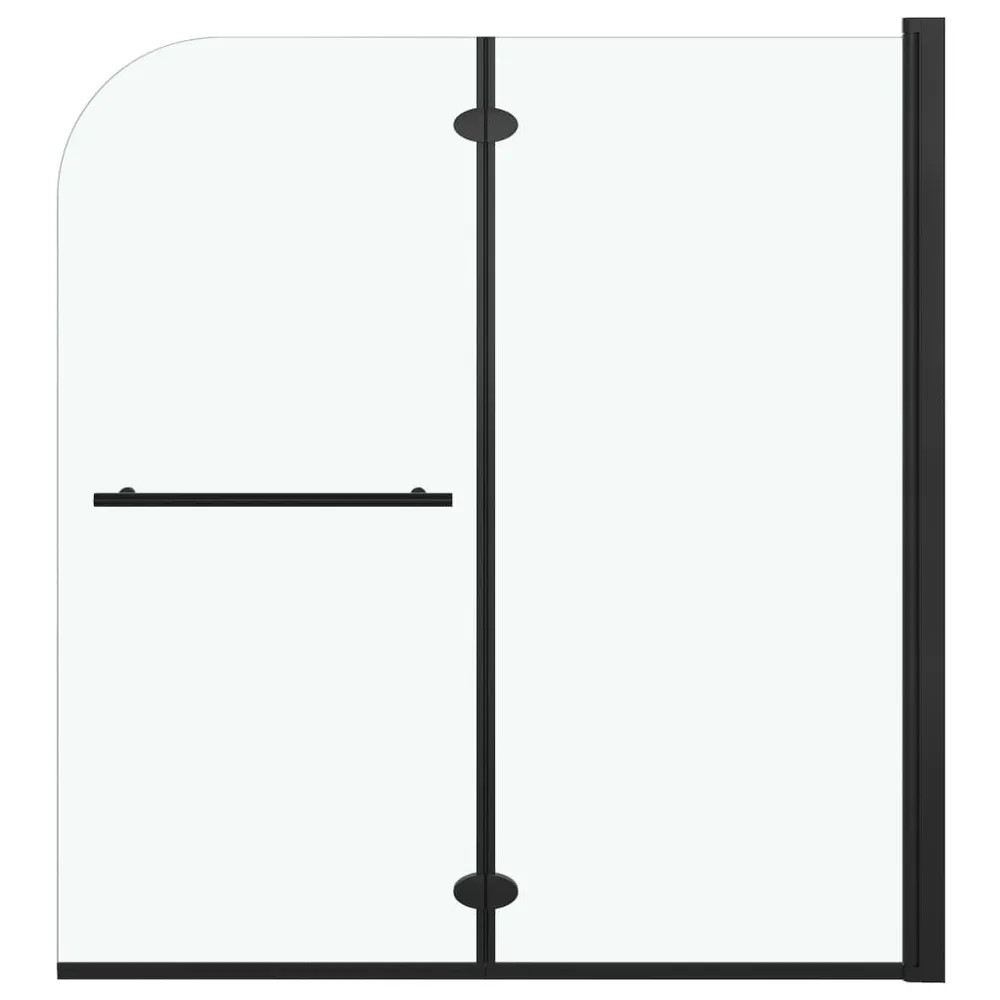 Douchewand inklapbaar 2 panelen 120x140 cm ESG zwart